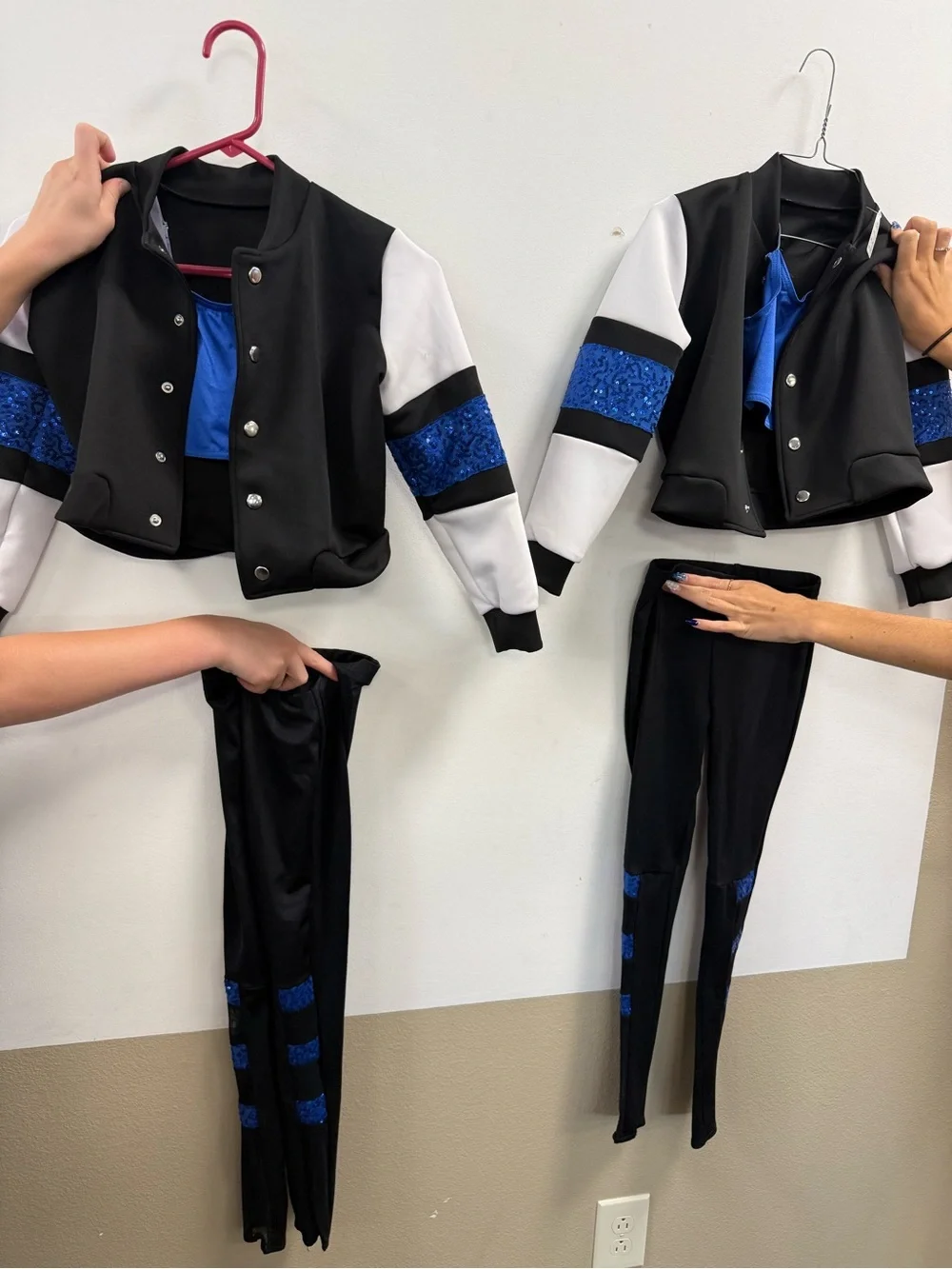 Black and White Bomber Hip Hop Dance Costume